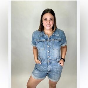 Judy Blue denim romper worn once, line dried.